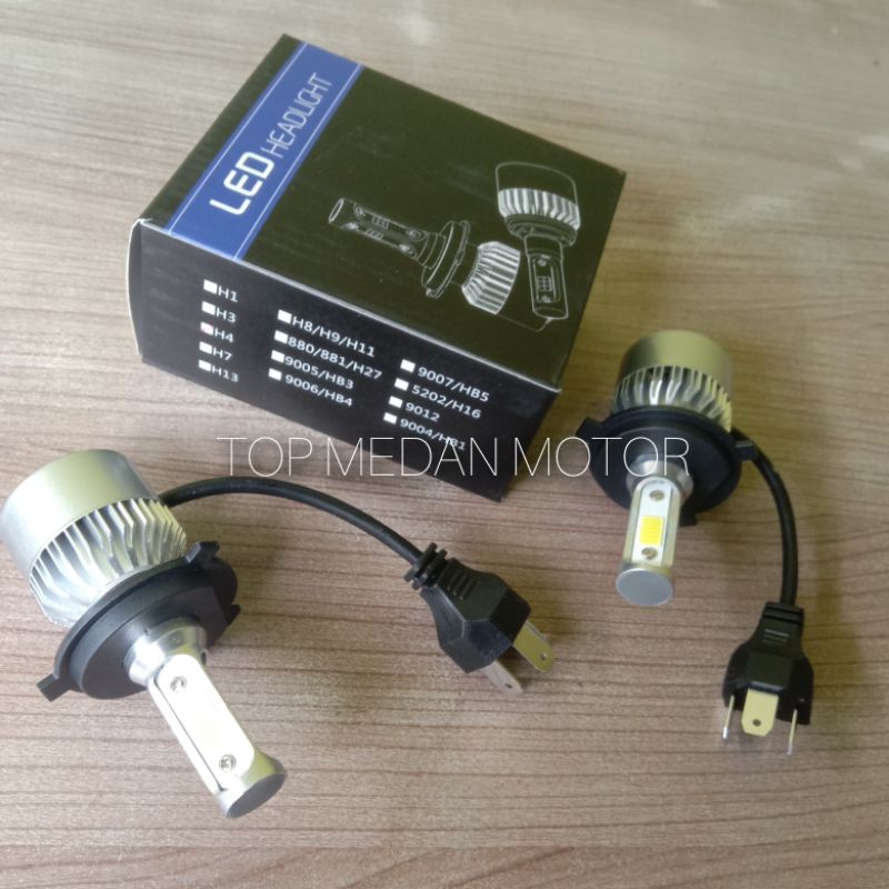 LAMPU LED MOBIL HEADLAMP SEPASANG 3 SISI H4 2 BUAH