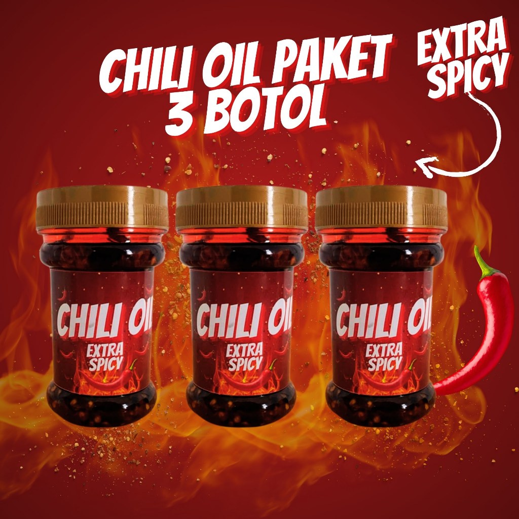 

Chili Oil Extra PedasPaket 3 Botol By Mie Jontor Ukuran 150 G