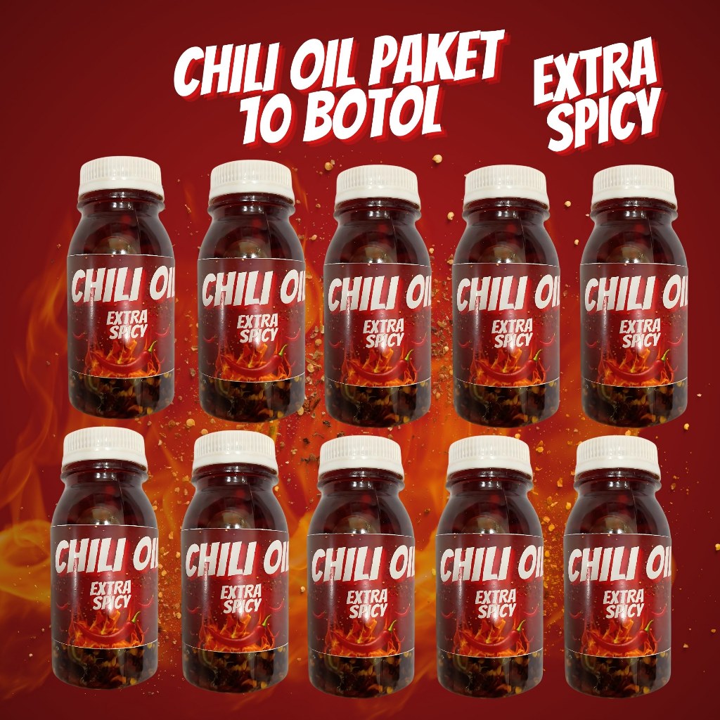 

Chili Oil Extra Pedas Paket 10 Botol By Mie Jontor Ukuran 80 G