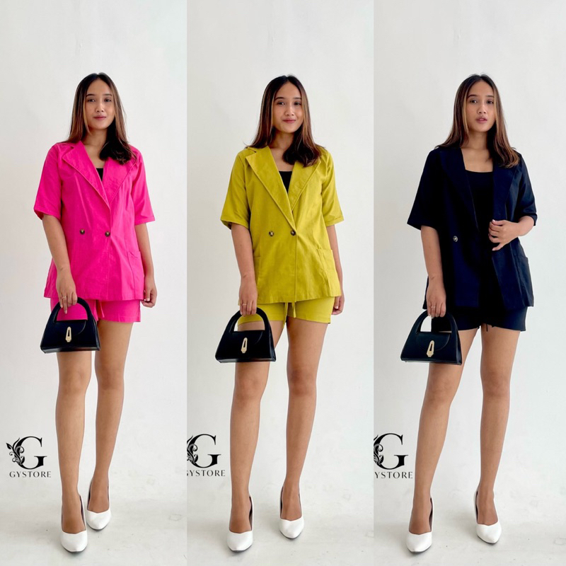Becca Blazer Set - Setelan Blazer Wanita Celana Pendek