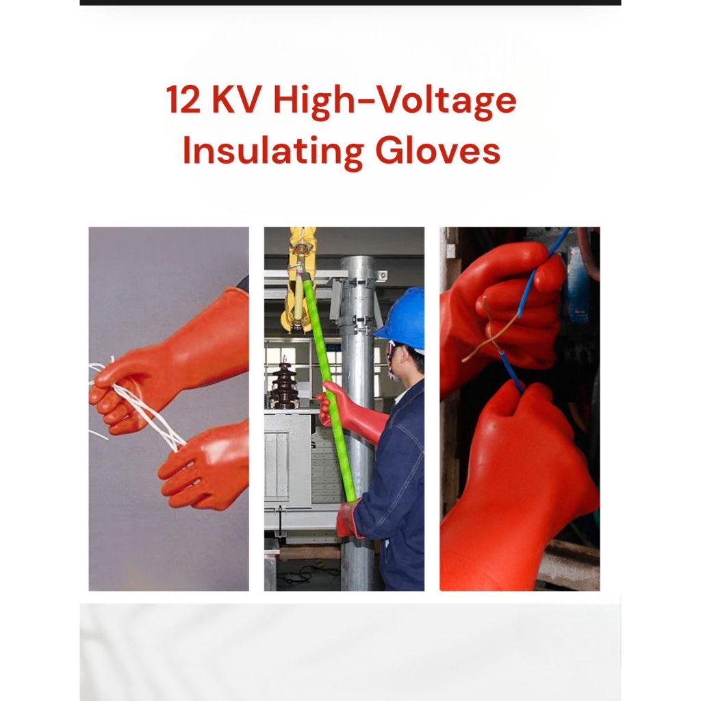 safety insulated glove tekanan tinggi 12 kv / sarung tangan anti listrik 12kv