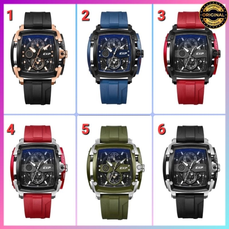 ORIGINAL GARANSI RESMI RESMI 1 TAHUN JAM TANGAN PRIA EXPEDITION CHRONOGRAP SPORTY RUBBER STRAP ARLOJ