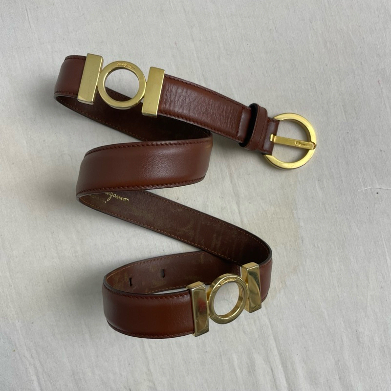 Authentic Salvatore Ferragamo Brown Leather Belt