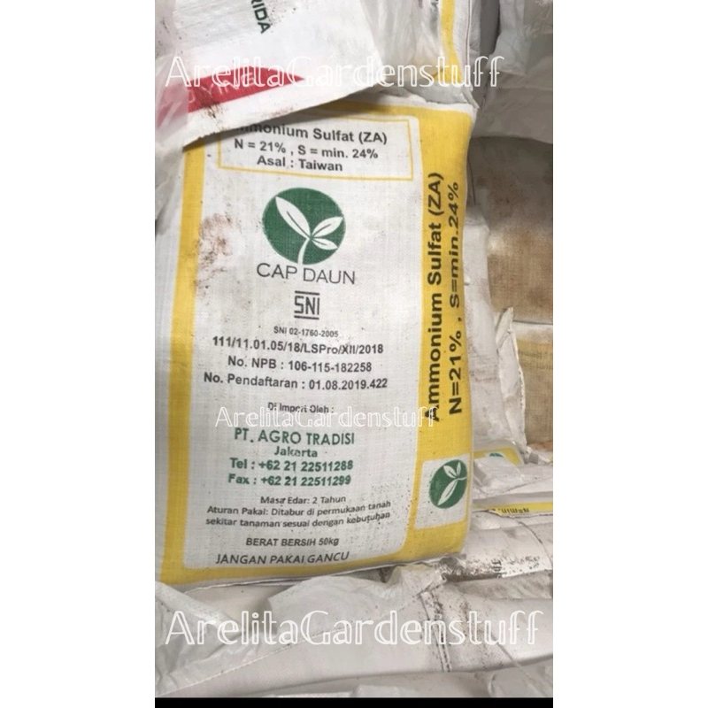 Pupuk ZA (amonium sulfat) N :21% cap daun 1kg REPACK
