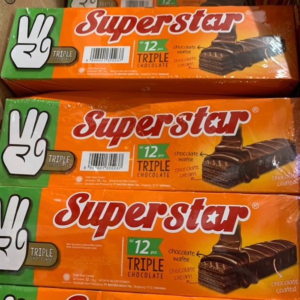 

Big Sale Superstar Roma Wafer Coklat Box SUPER STAR isi 12 pcs