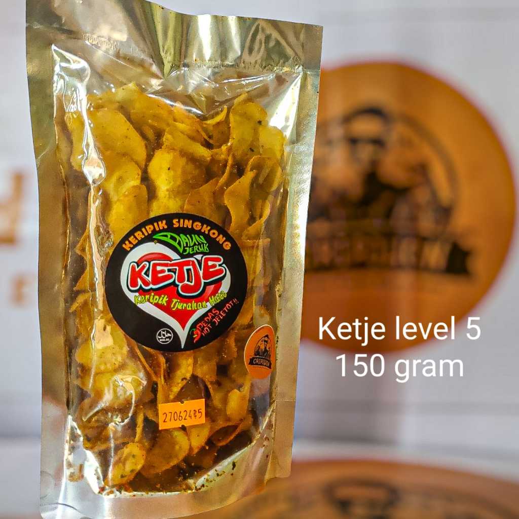 

CRIPJHON Kripset Premium Daun Jeruk Keripik Singkong Pedas Ketje 150 gram - level 5