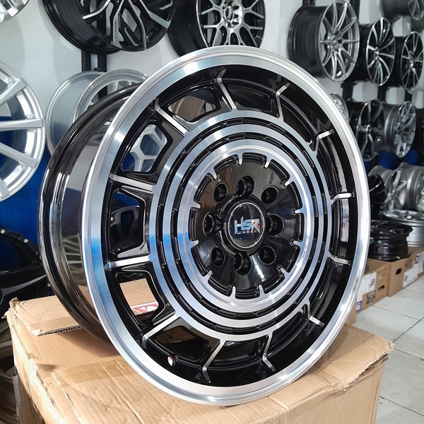 Velg racing hsr series terbaru r15 mobil vios kijang corola galant hsr RTR ring 15 lubang 4 bmf