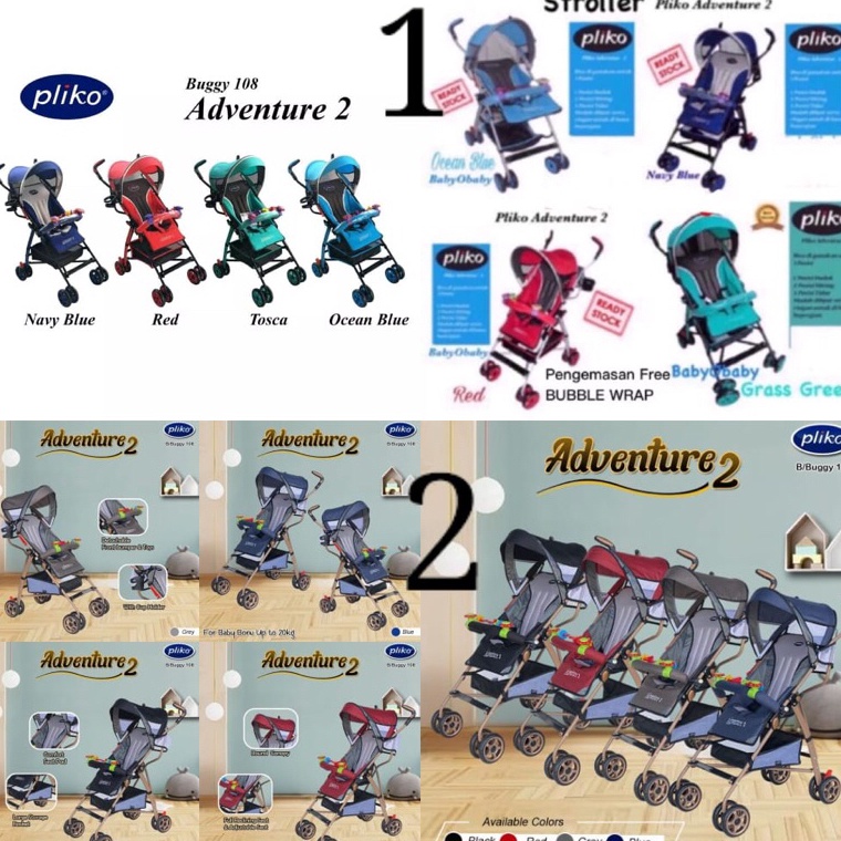 Paling Dicari Stroller Bayi PLIKO Adventure 2 BARU STROLLER PLIKO TECHNO 17  Pliko Adventure 18 Kere