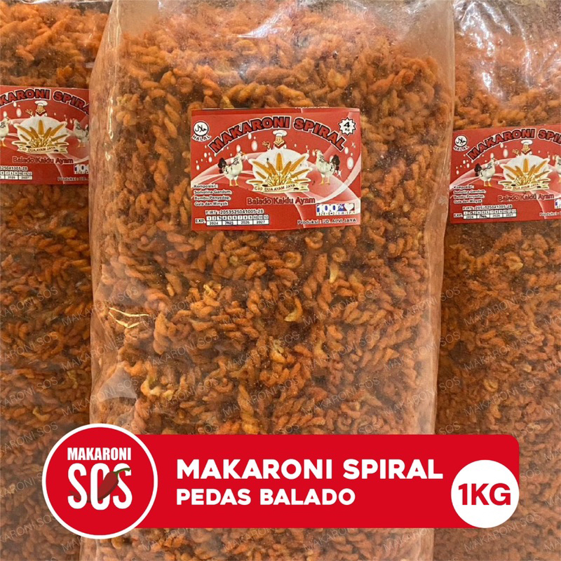 

2Xbtygneal Sakha Snack ) Makaroni Spiral Balado 1Kg Spiral Balado Kaldu Ayam Pedas Manis Lezat