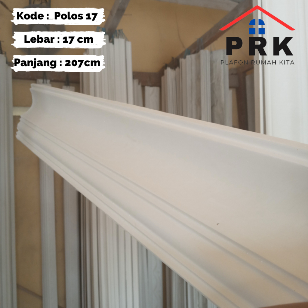 Lis List Gypsum Gipsum Motif (MINIMALIS) Siku Polos lebar 17cm Plafon ornament dekoratif untuk Inter