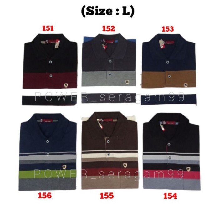 KAOS katun pria motif salur - kaos kerah cun nam - kaos kerah BALOK