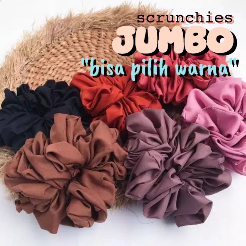 scranci scrunchie scranci ikat rambut jumbo (BISA PILIH WARNA)