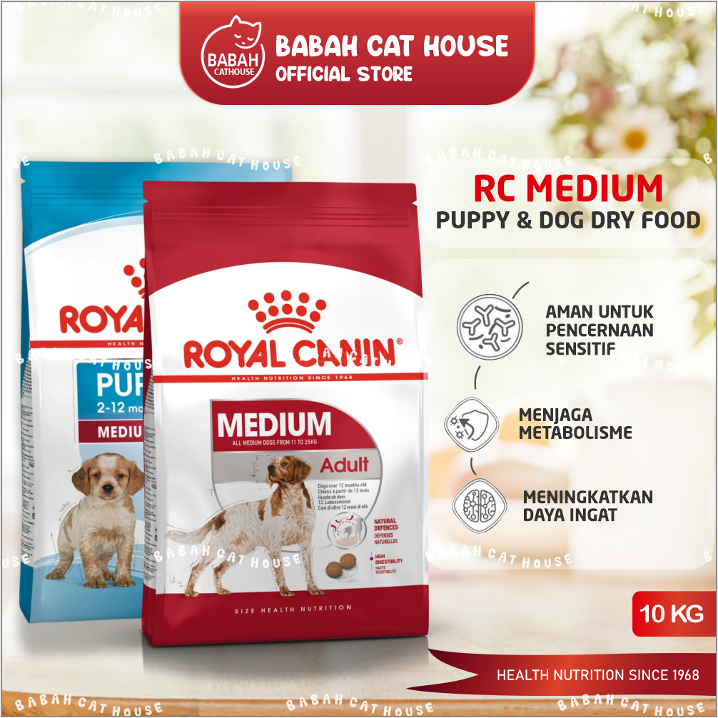 Royal Canin MEDIUM Adult & Puppy 10kg RC Dog Dry Food Makanan Anjing Anak Dewasa Kering Untuk Anakan