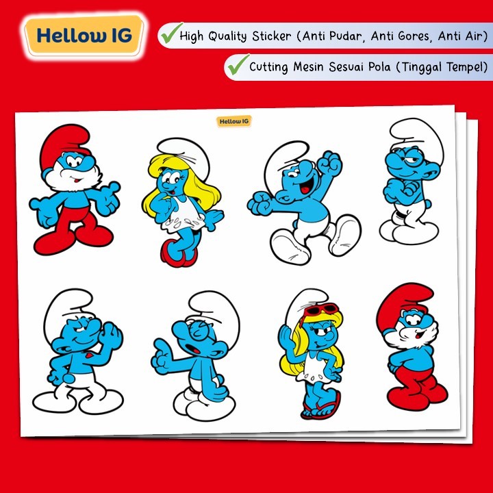 

STICKER PACK | STIKER SMURF SMURFS WATERPROOF ANTI AIR LUCU BOTOL LAPTOP HELM HP SOUVENIR