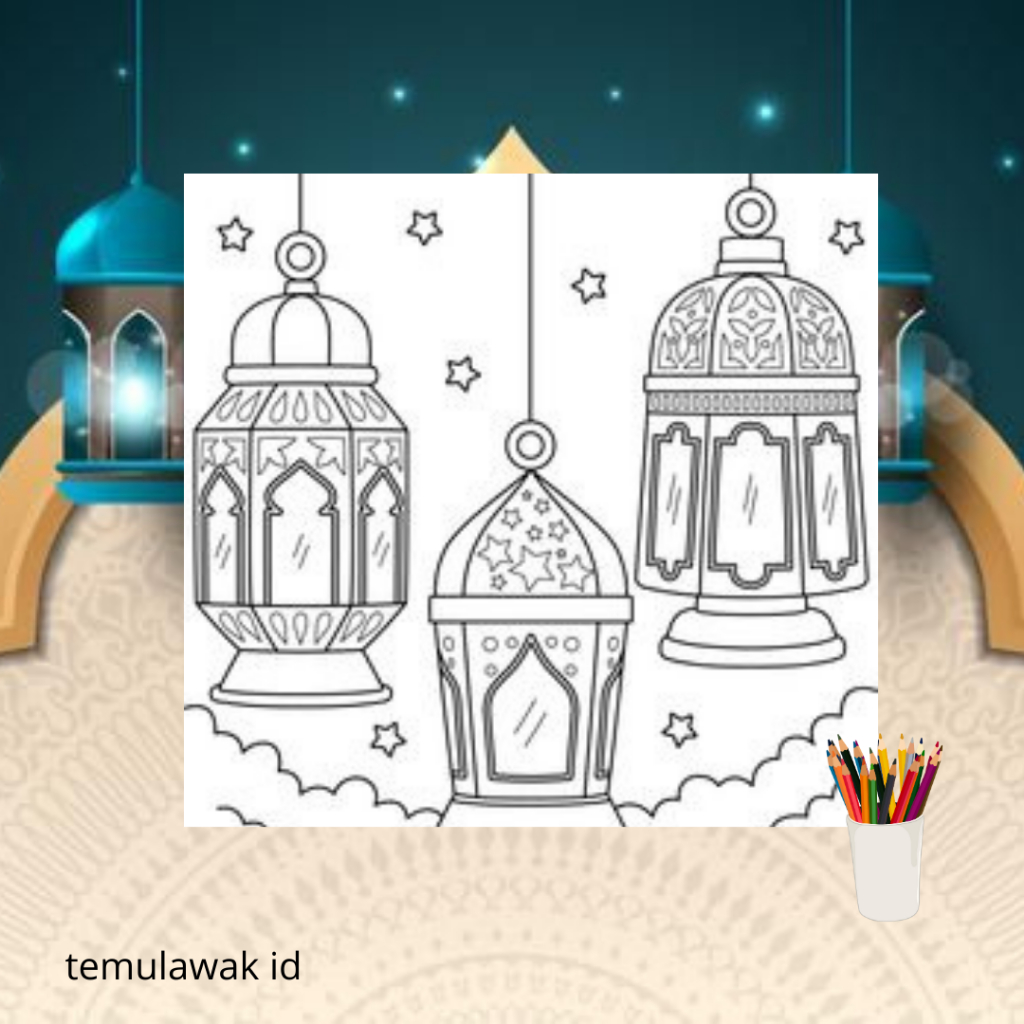 

Kertas Gambar Sketsa Lukis Mewarnai Drawing Sketch Paper Coloring MUSLIM MOSLEM Anak Paud TK SD