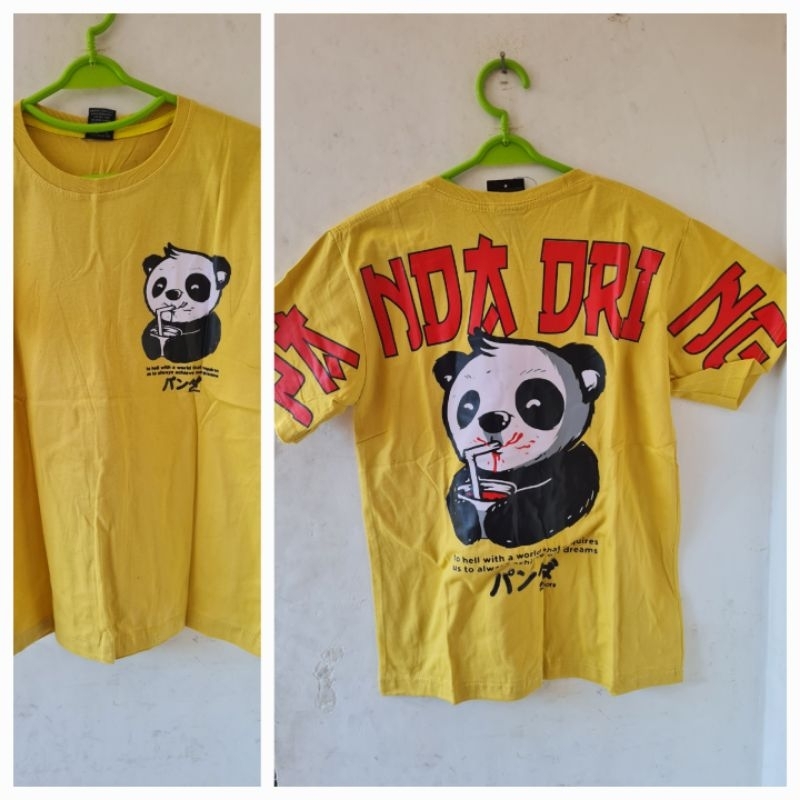 Kaos atasan anak motif panda kuning abg tanggung