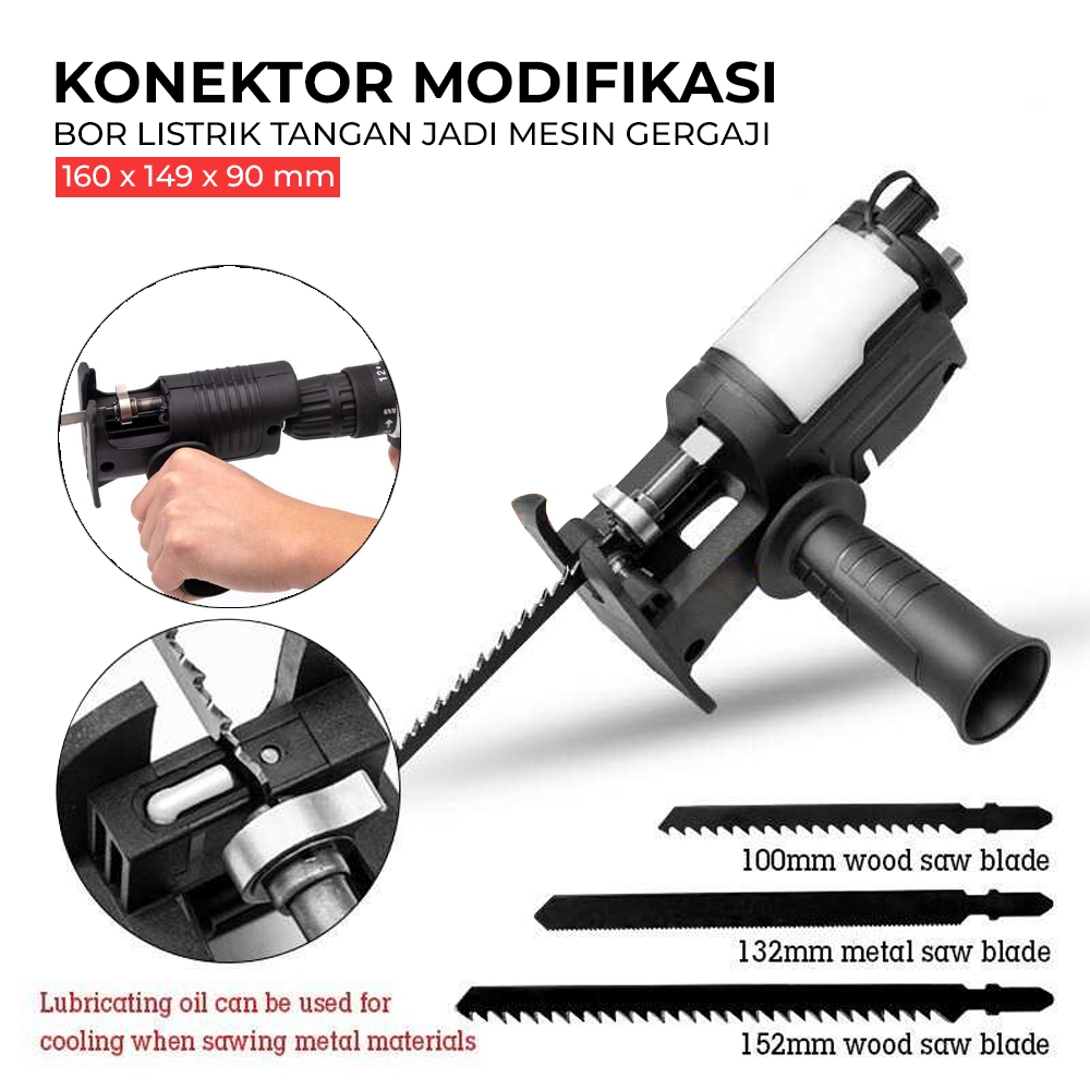 ADAPTOR KONEKTOR ELEKTRIK BOR GERGAJI MESIN Reciprocating Jigsaw BOR TANGAN GERGAJI
