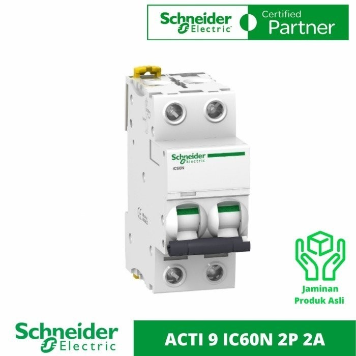 MCB 2P 2A 2 Phase 2 Ampere Original SNI Schneider IC60N