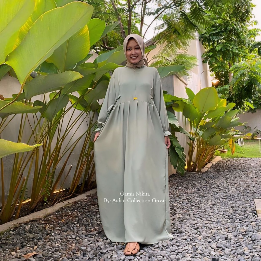 GAMIS NIKITA CRINKLE AIRFLOW PREMIUM TERBARU DRESS CHIBI-2
