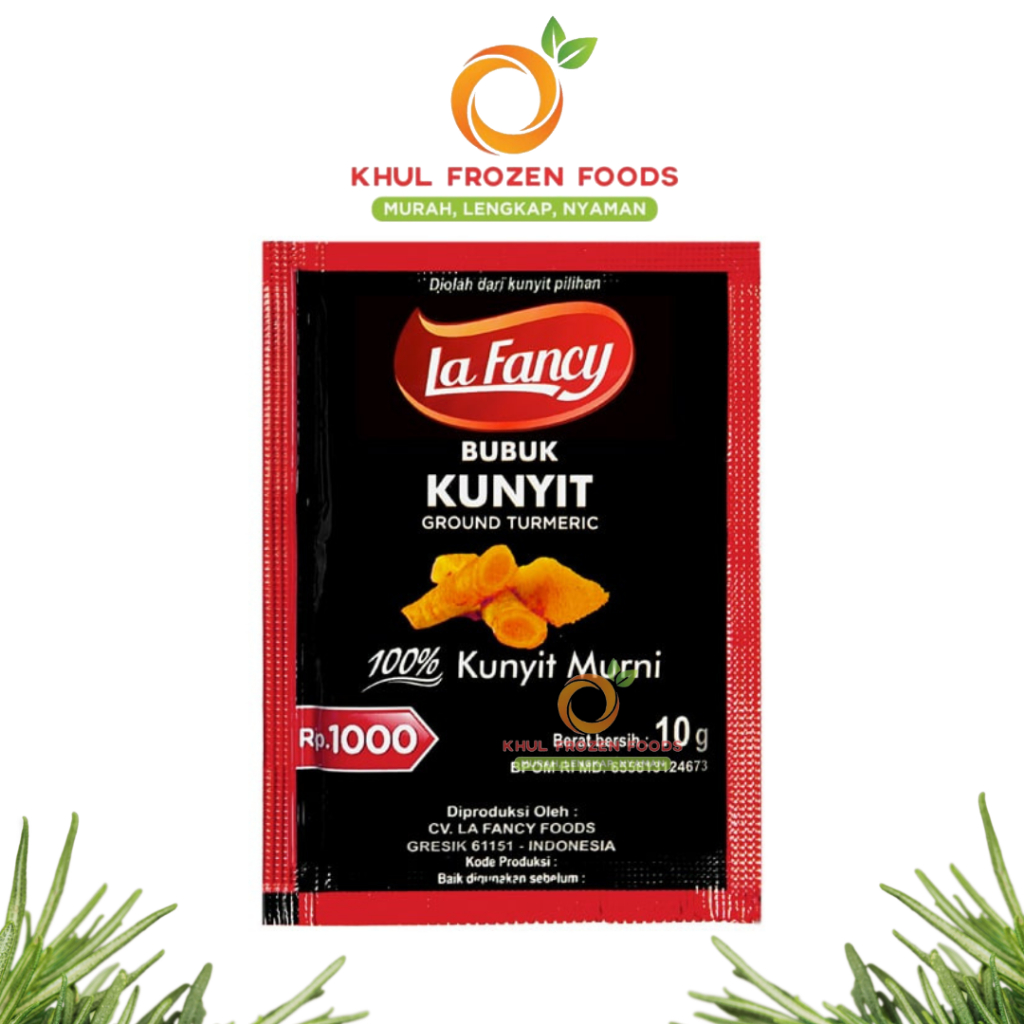 

La Fancy Kunyit Bubuk 2Pcs 10Gr / La Fancy Foods Kunyit Bubuk 100% Murni 10g / Curcuma / Khul Frozen Foods