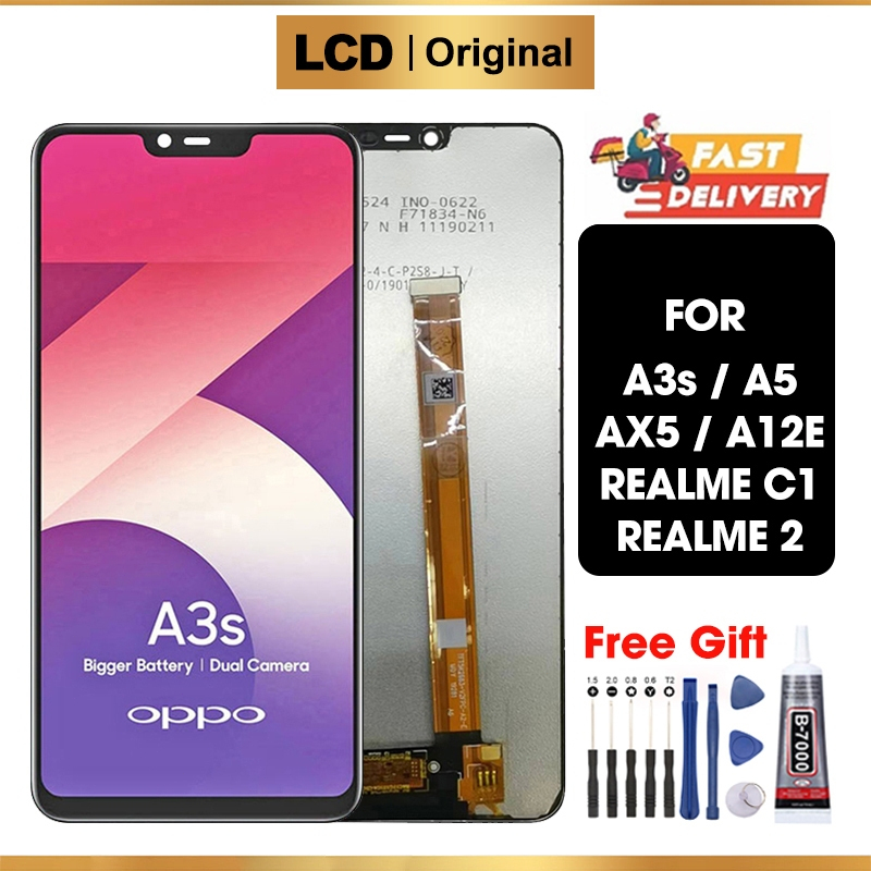 LCD OPPO A3S lcd hp oppo A5 AX5 A12E Touchscreen realme c1 realme 2 Original Fullset Crown Murah Ori Compatible For Glass Touch Screen Digitizer
