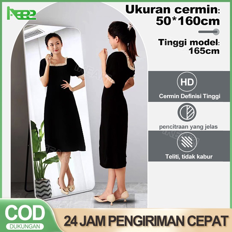 Standing Mirror Cermin Kosmetik  Murah Cermin Bingkai Paduan Aluminium Emas Mengeras Dan Menebal Cer