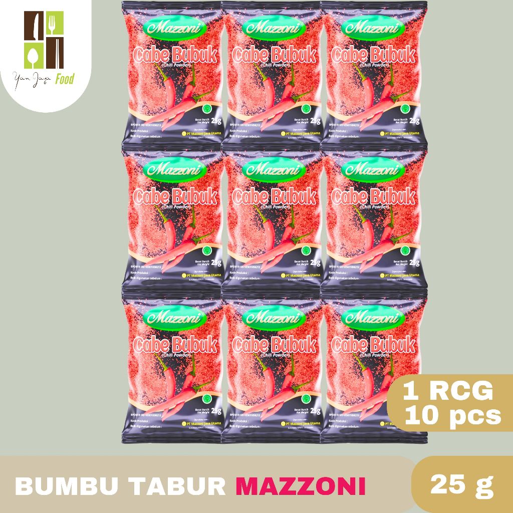 

Mazzoni Bumbu Tabur Cabe Bubuk / Bubuk Cabe 25gr 1 RENCENG / 10 PCS