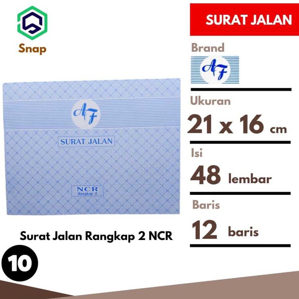 

KODE F64N Surat Jalan Rangkap 2 AF 2 Ply 48 Lembar 1 Buku