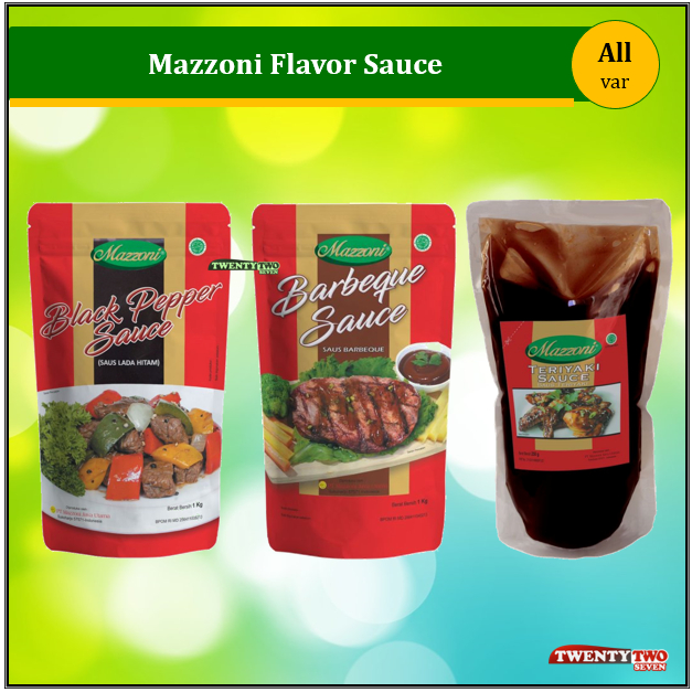 

Mazzoni Sauce Flavor Saos Saus BBQ Barbeque Blackpepper Black Pepper Teriyaki 1 kg & 250gr