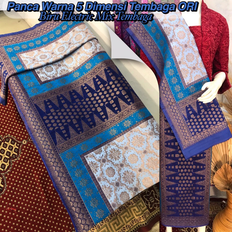 Songket Panca Warna 5 Dimensi Tembaga ORI-Asli Tenun Tangan Palembang(Ilham Songket)