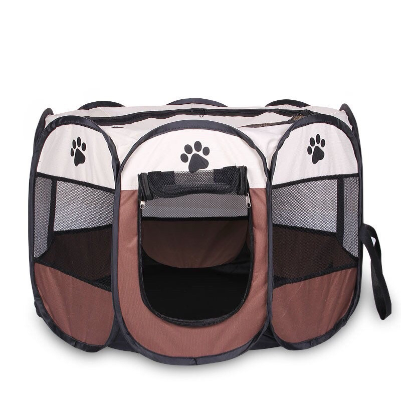 Kandang Hewan - Lipat Portable Coklat Medium | Kandang Kucing Kandang Anjing
