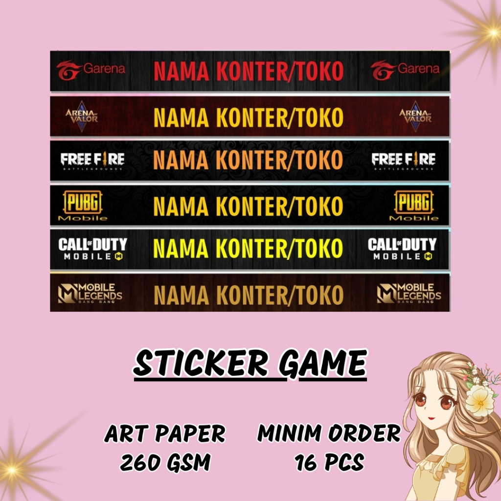 

STICKER ETALASE GAME | STICKER ETALASE TOKO KONTER