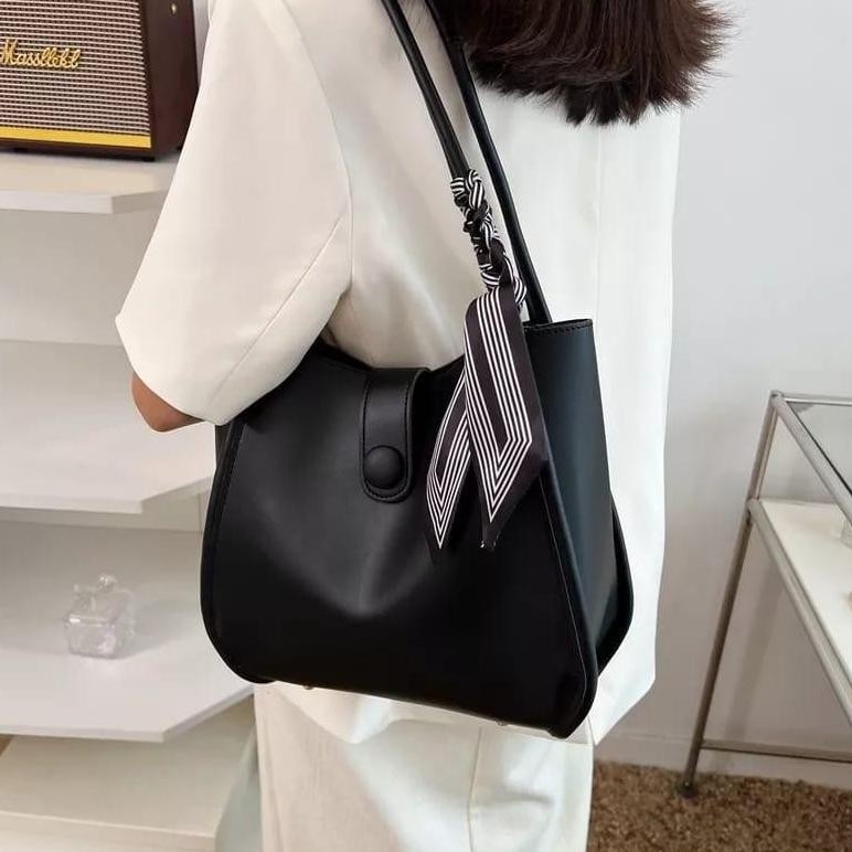 Tas Tote bag wanita kuliah Korean Fashion Korean Style  (Tanpa Twilly/Pita) Murah Cantik Mewah Elega