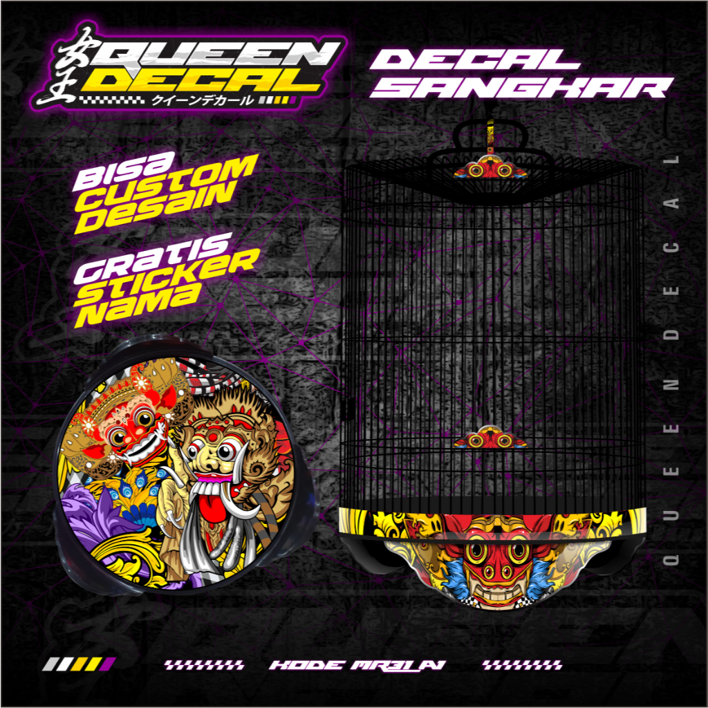 Stiker Sangkar EBOD ORIQ RADJA  - Stiker Decal Tebok Murai Barong - MR
