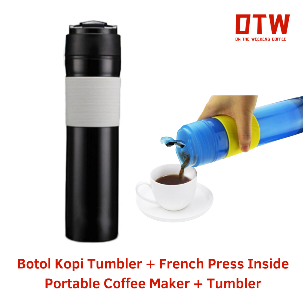 OTW Coffee Portable AERO Press + Tumbler Botol Kopi Travel Portable French Press Coffee Maker 300ml