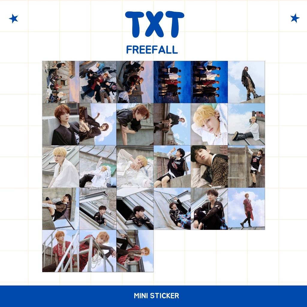 

MINI STIKER TXT FREEFALL (ISI : 27 PCS) STICKER CHROMO KPOP IDOL KOREA PREMIUM MURAH UNOFFICIAL YEONJUN SOOBIN BEOMGYU TAEHYUN HUENINGKAI READY STOCK !
