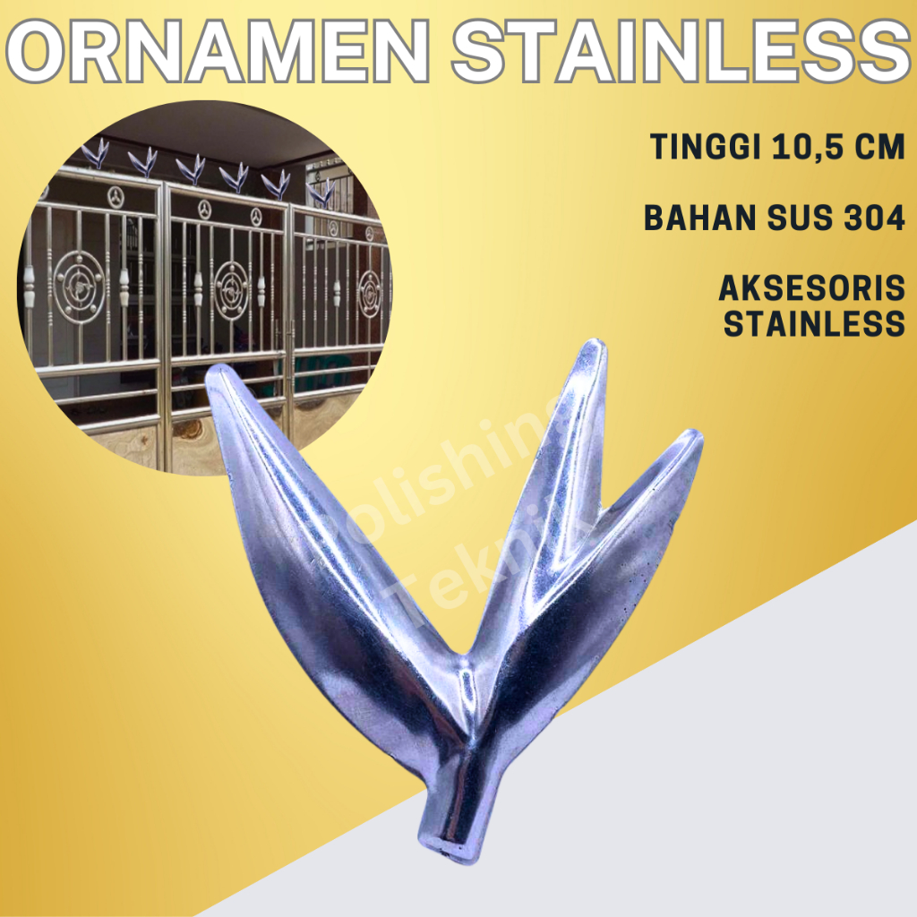 ORNAMEN AKSESORIES PAGAR STAINLESS Daun