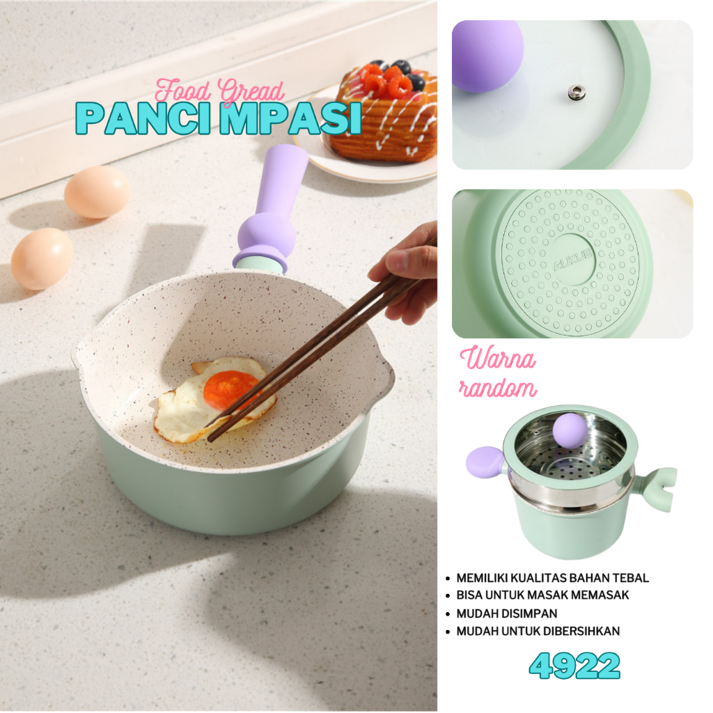 [COD] PANCI SET MPASI 4 PCS PANCI MPASI GRANIT PAN KOREA SOUP PAN , SAUCE PAN OLL-4922