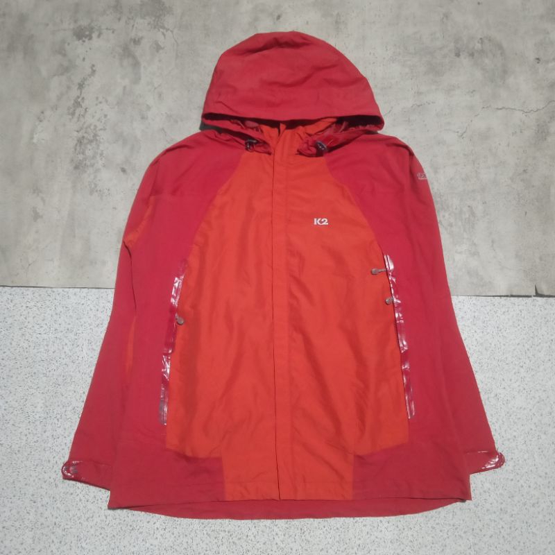 jaket outdoor hiking gunung pria K2 goretex orange
