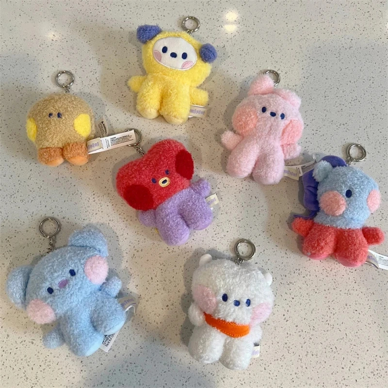 Kawaii BT21 Small Animal Mini Plush Doll Cute Cartoon Bag Ornament Gift Doll Pendant Plush Keychain 