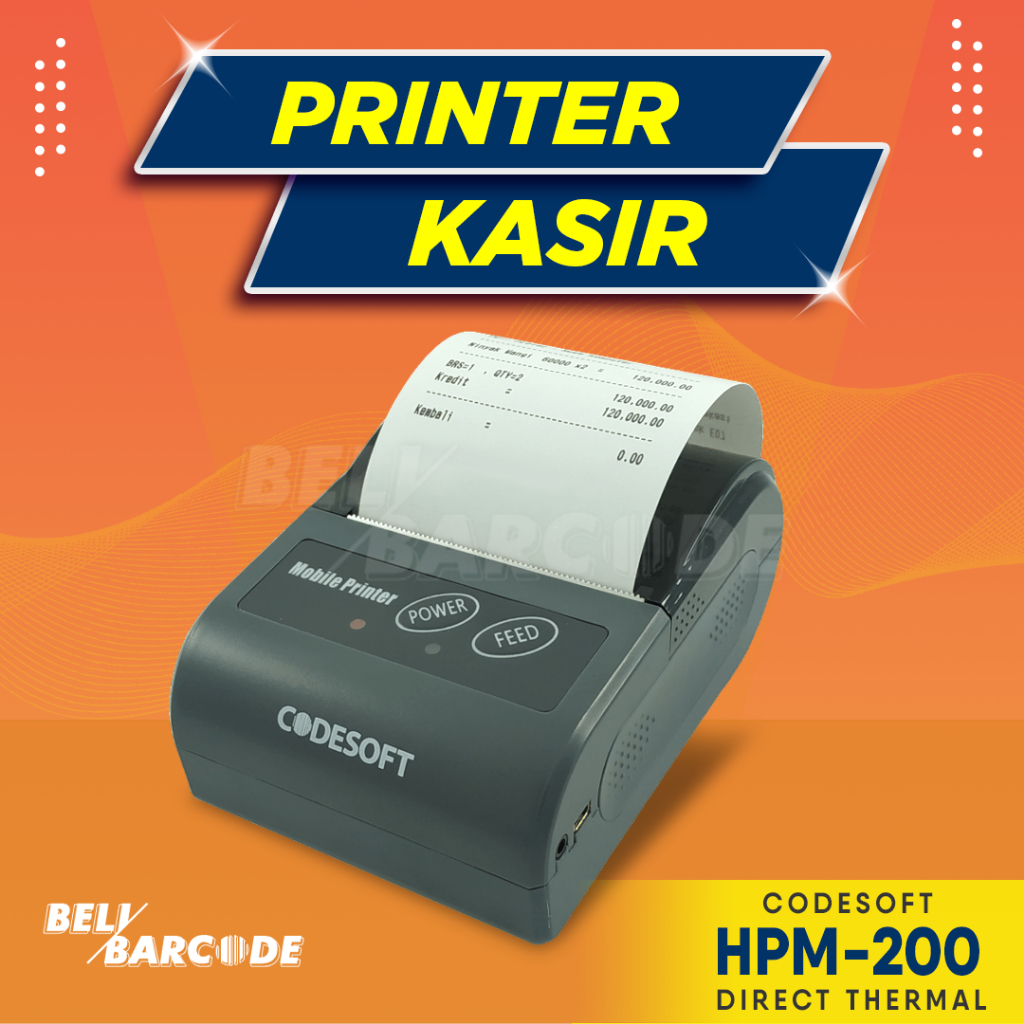 MINI PORTABLE UNTUK PRINTER BLUETOOTH THERMAL HPM 200 USB+BLUETOOTH