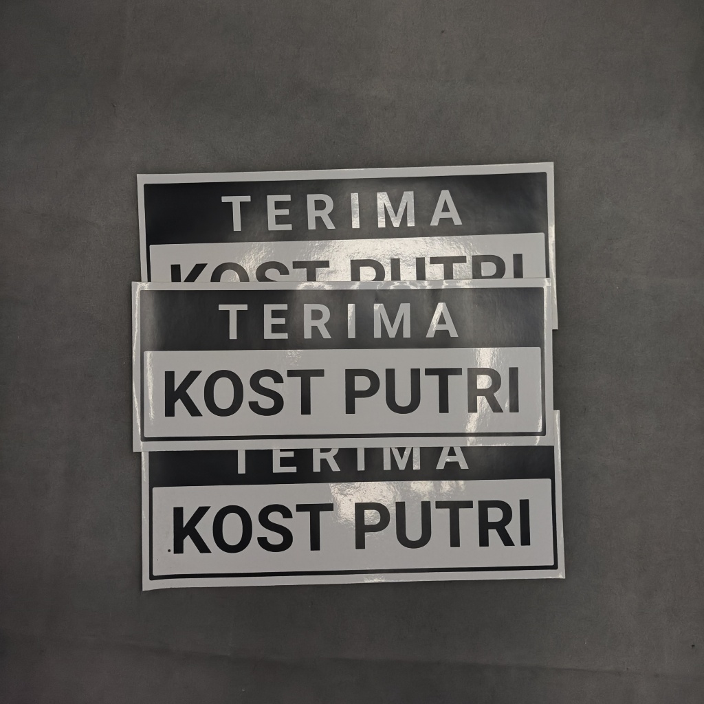 

STIKER TANDA LABEL KOS TERIMA KOST PUTRI