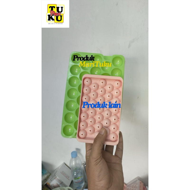 Cetakan ES jelly bulat 33 Lubang Jumbo isi 10pcs / Cetakan Es batu bulat Jumbo