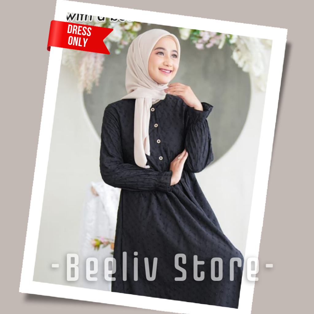 Dress Embroide Gamis Midi Shireen Mewah Casual By Sita ID