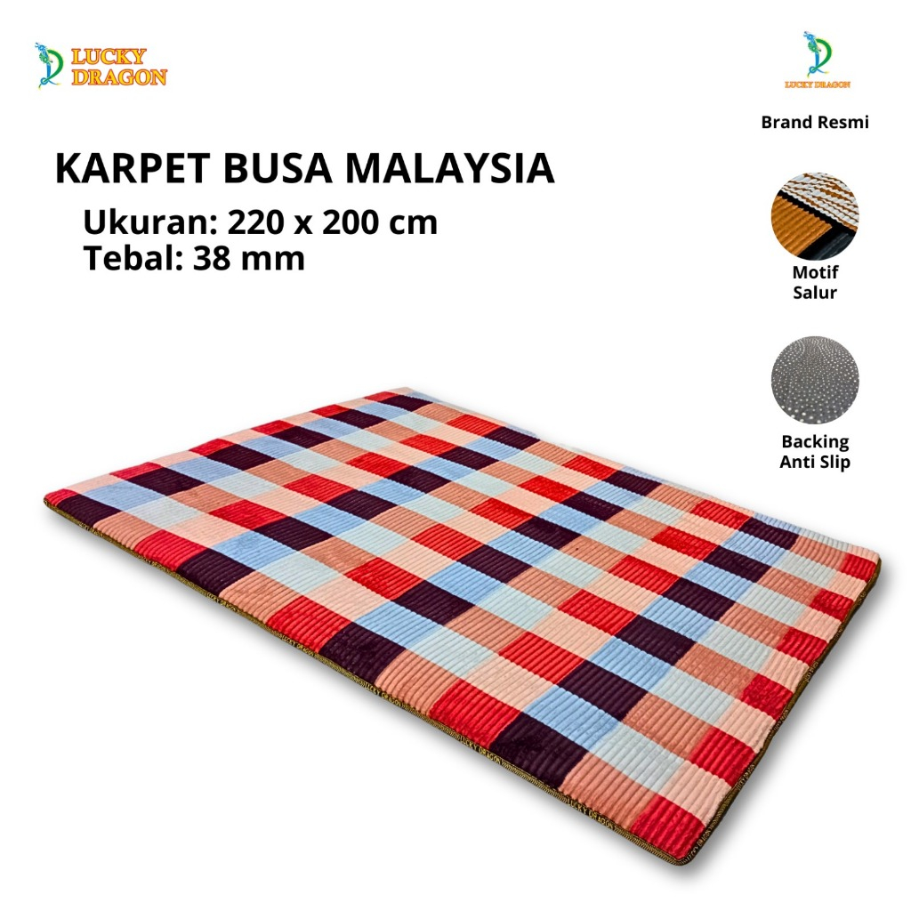 Lucky Dragon Karpet Malaysia Motif Salur Ukuran 220 X 200 CM Tebal 38 mm / Ambal Malaysia SALUR 7 ka