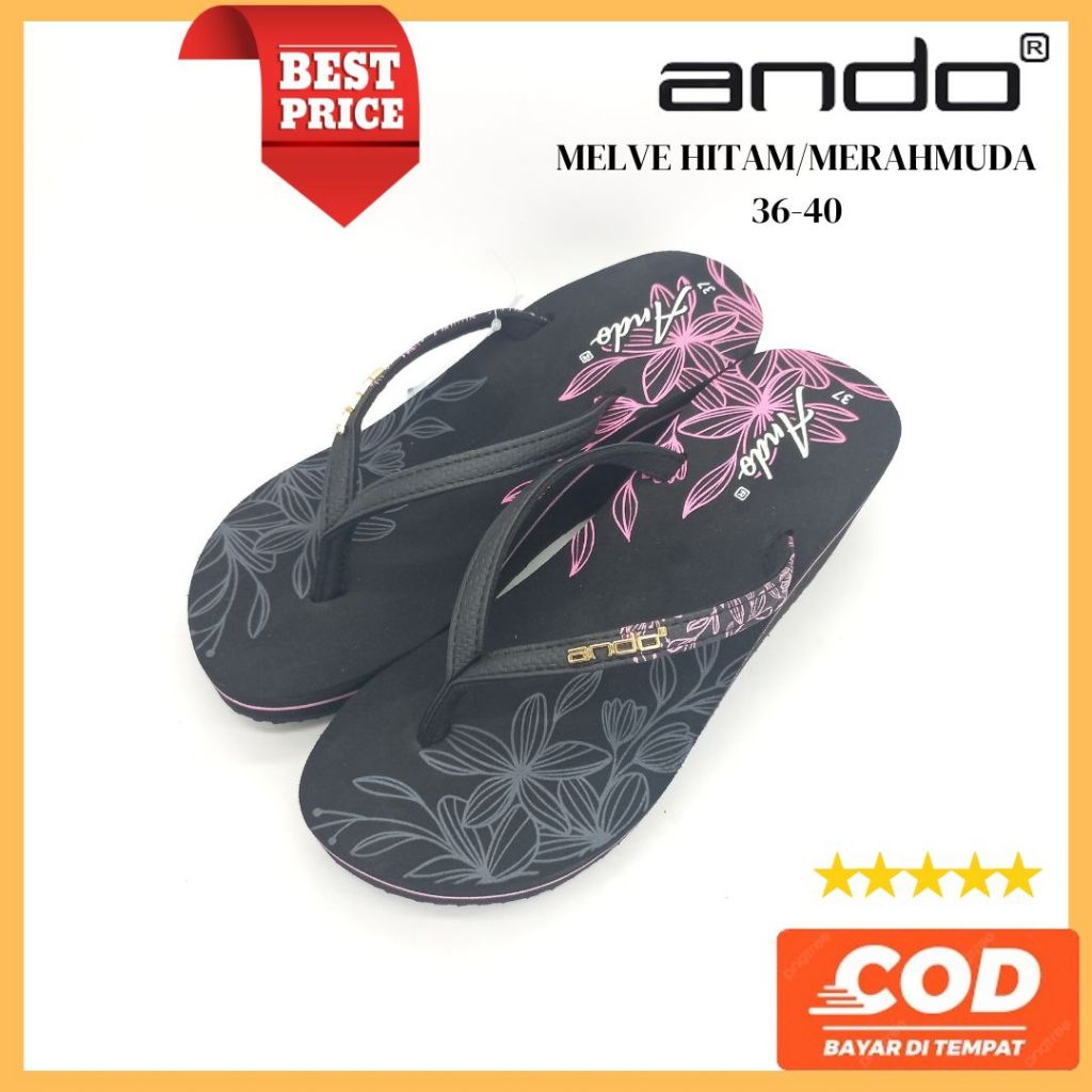ANDO OFFLICIAL SANDAL ANDO SANDAL WANITA JAPIT WEDGES TERBARU