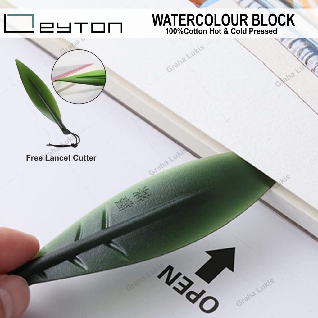 

Leyton Watercolor Block 100% Cotton CP/HP 18x12.5cm 300gsm + Lancet
