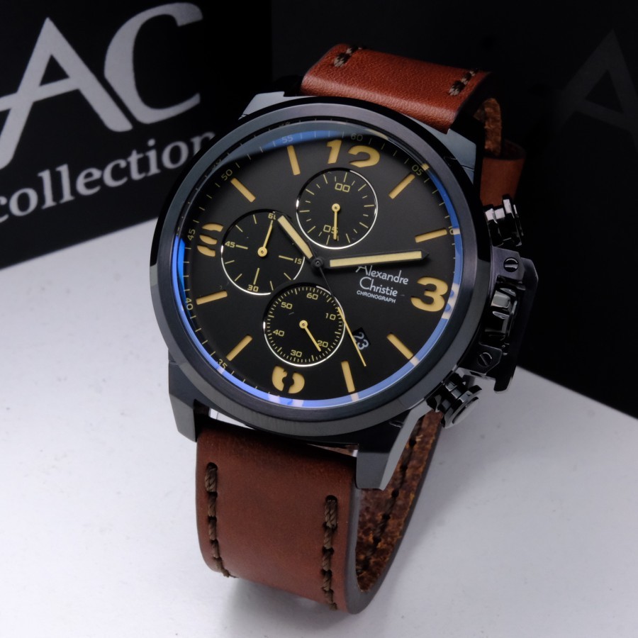 Jam Tangan Pria Alexandre Christie AC 6280 / AC6280 Garansi 1 Tahun Original - Strap Leather