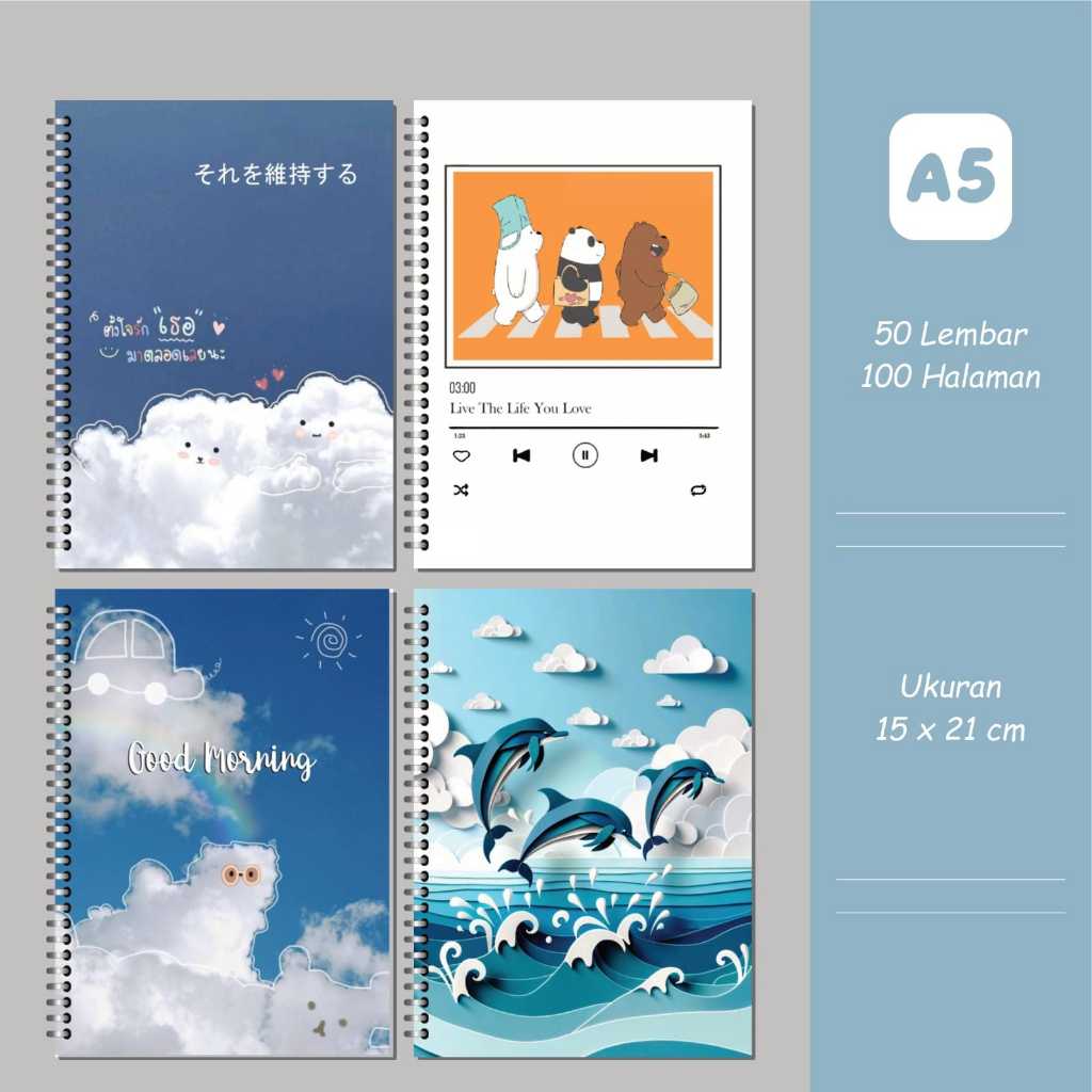 

[ READY ] BUKU SKETSA SKETCHBOOK A5 ISI 100 HALAMAN JILID SPIRAL COVER TEBAL