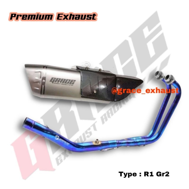 knalpot fullset r25/mt25 , ninja250 , cbr250rr , z250 original grace type r1 gr2